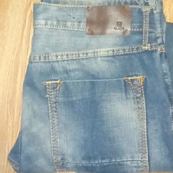 BLACK DESIGNER JEANS MEN 34/34 - Picture 1 of 6
